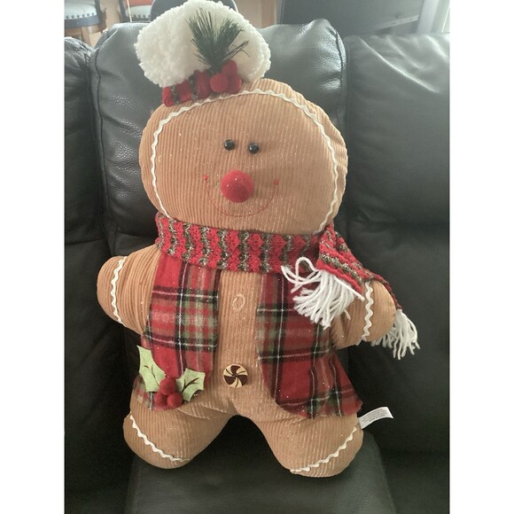 Gingerbread Boy And Girl Set 18"-20" Hobby Lobby Plush Holiday Christmas Plaid - Picture 2 of 11
